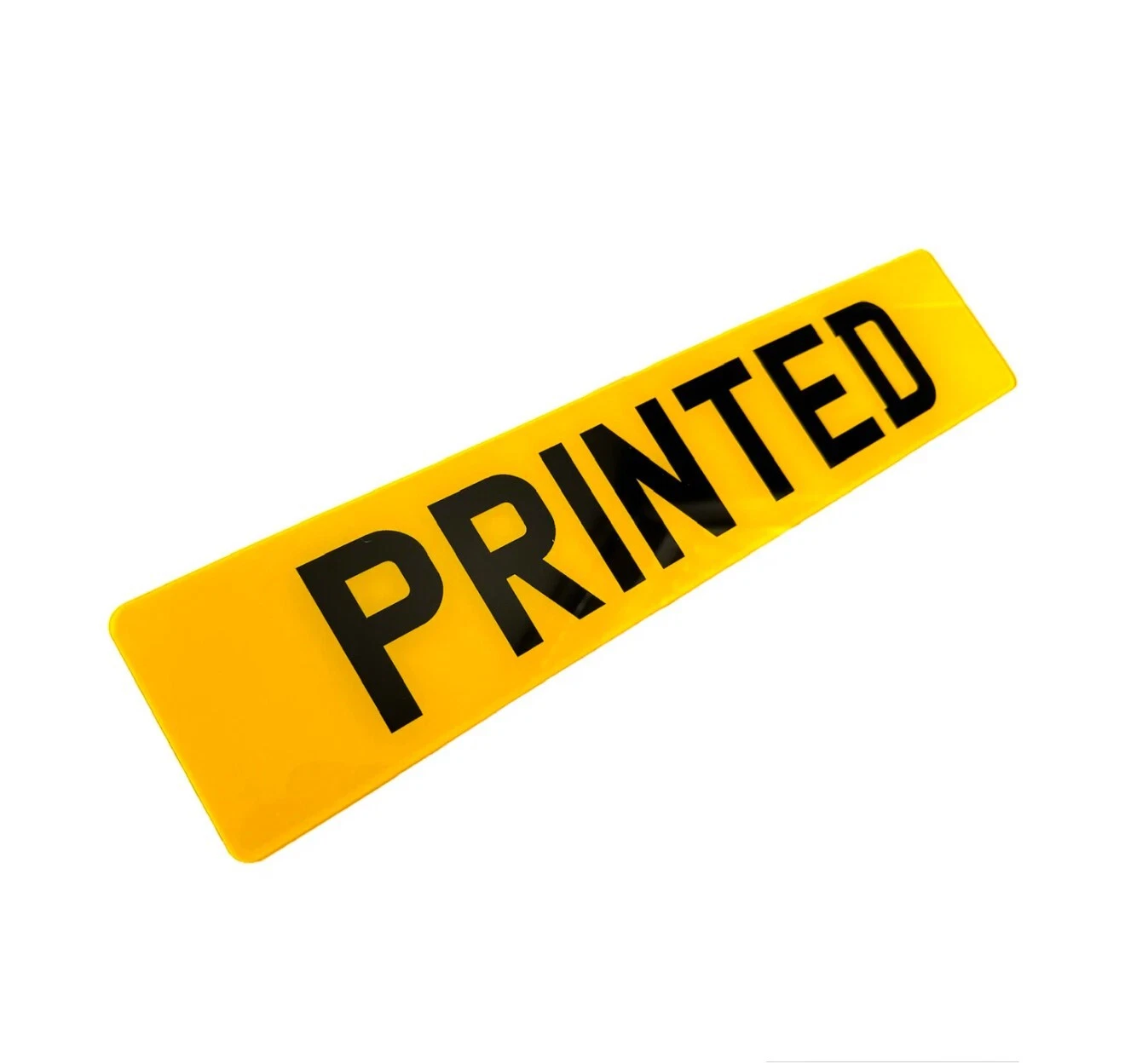 Example of a standard flat number plate